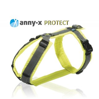 Anny-x Brustgeschirr M Protect Leuchtgelb / Grau